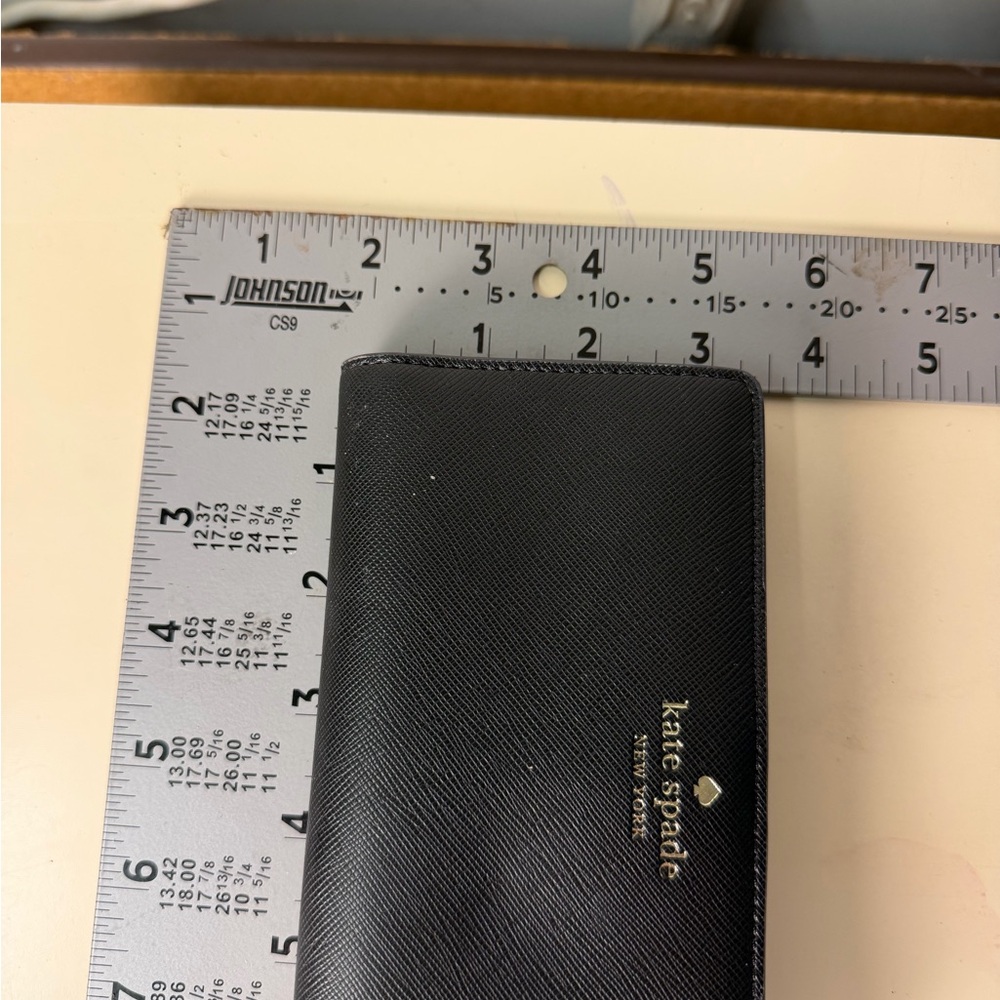 kate spade black saffiano continental zip wallet - Picture 10 of 11